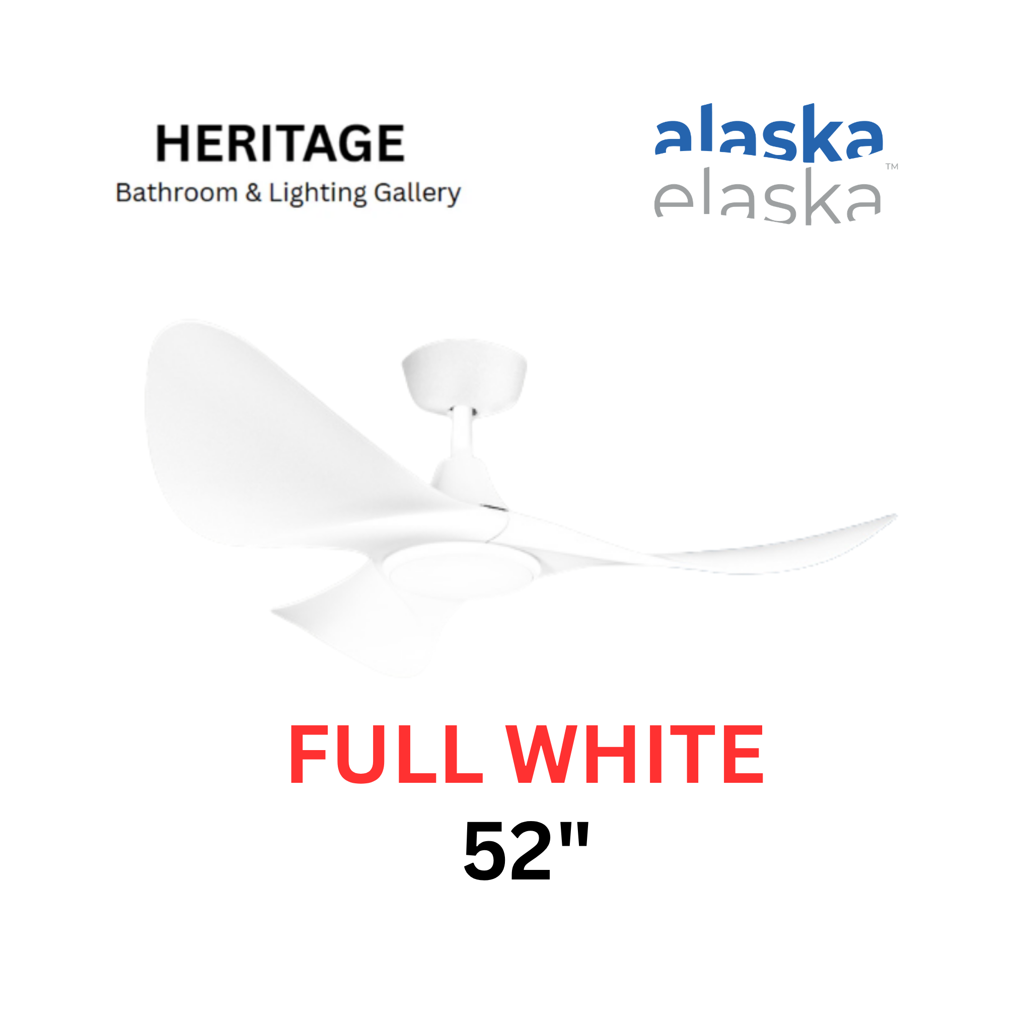Alaska CURA 52" Ceiling Fan With 20W LED RGB (Matt White)