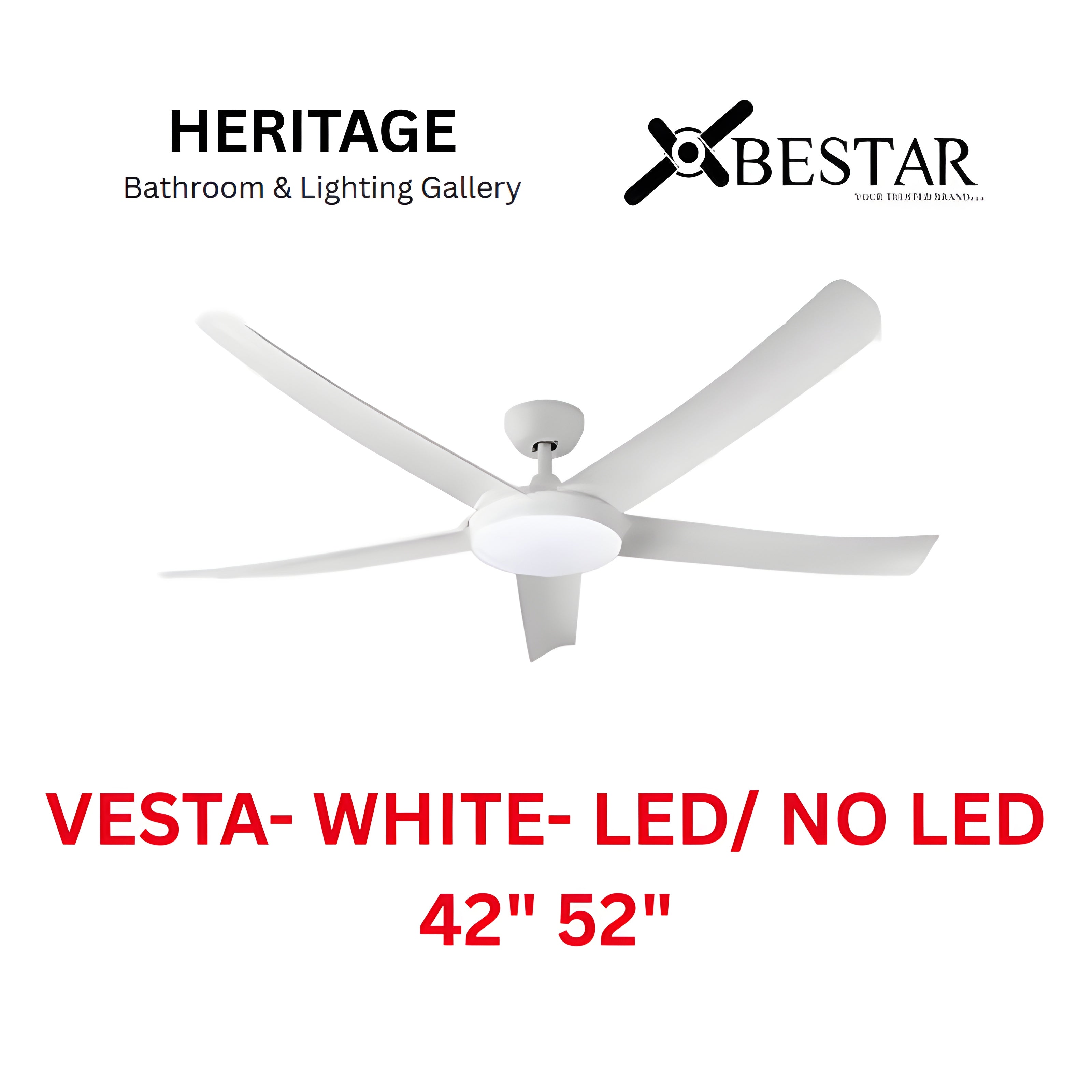 Bestar Vesta 42"/52" Ceiling Fan (MATT WHITE)