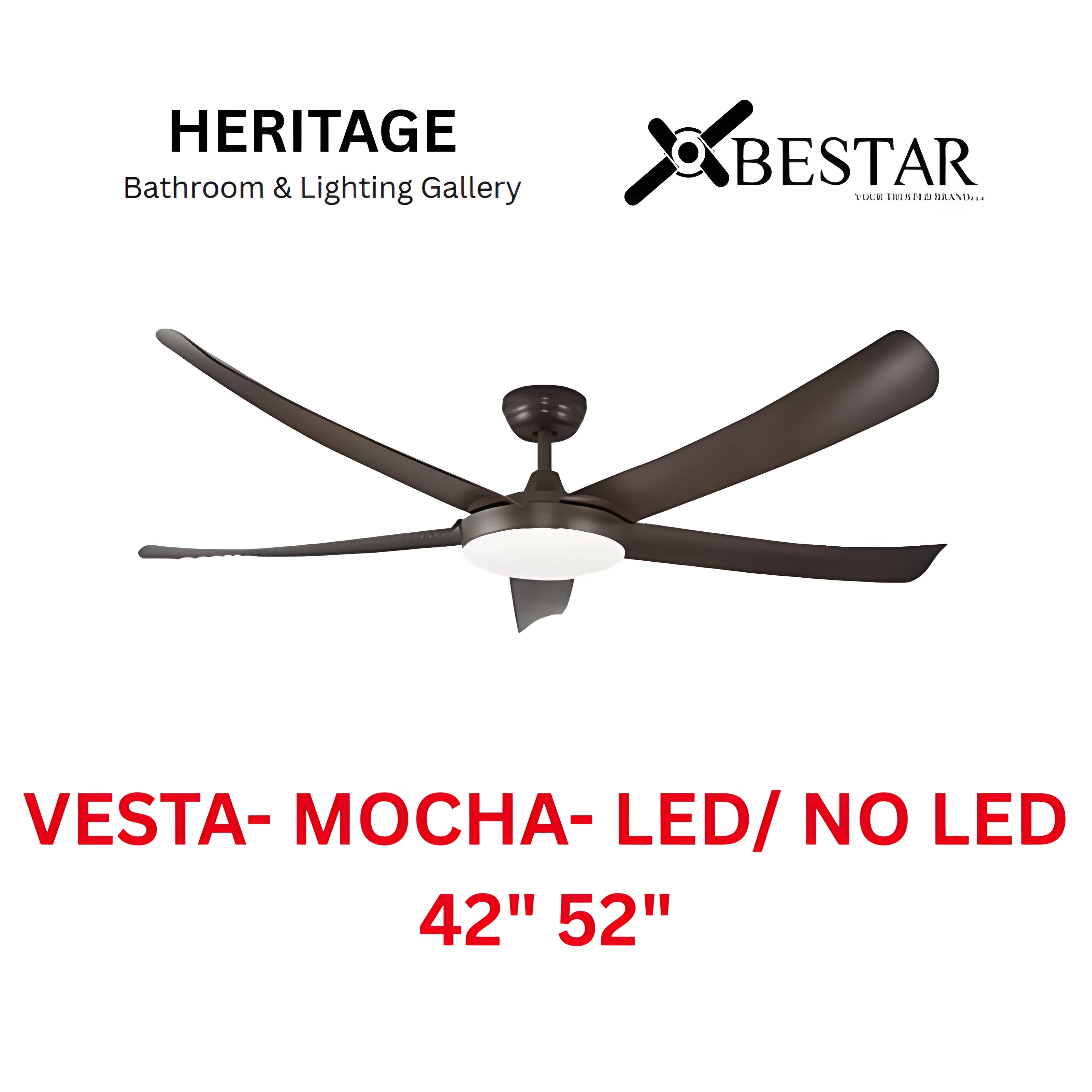 Bestar Vesta 42"/52" Ceiling Fan (MOCHA)