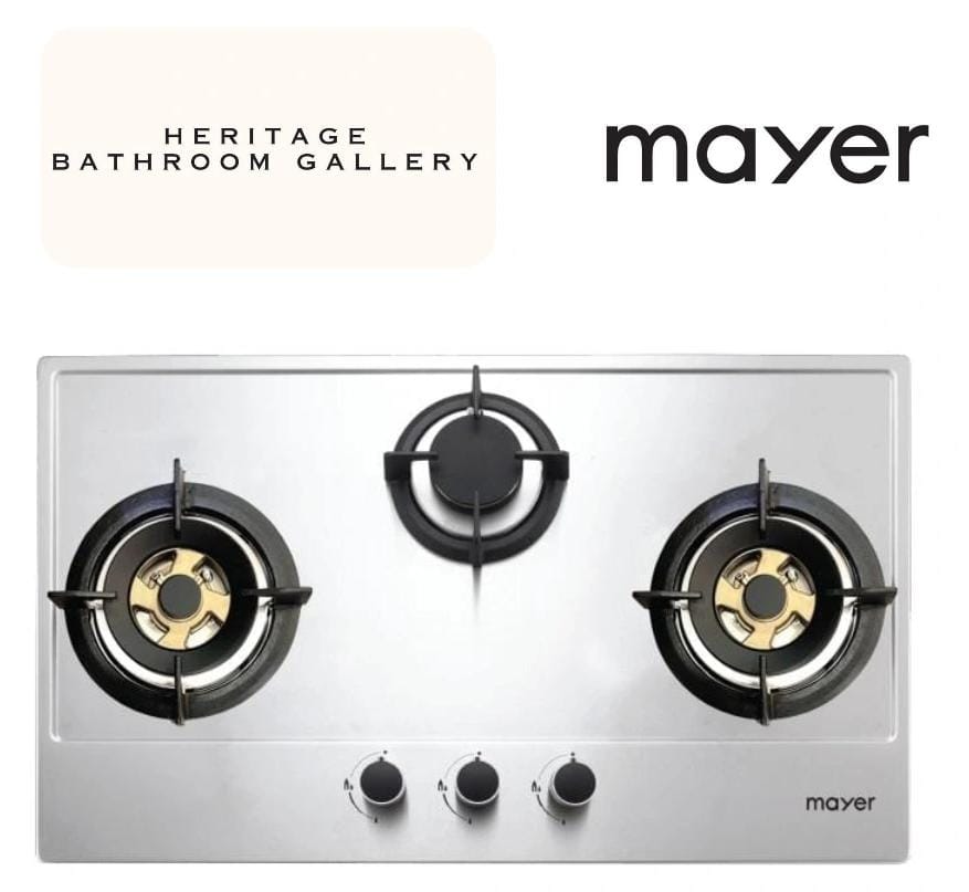 Mayer MMSS883HI 86cm 3 Burner Stainless Steel Gas Hob