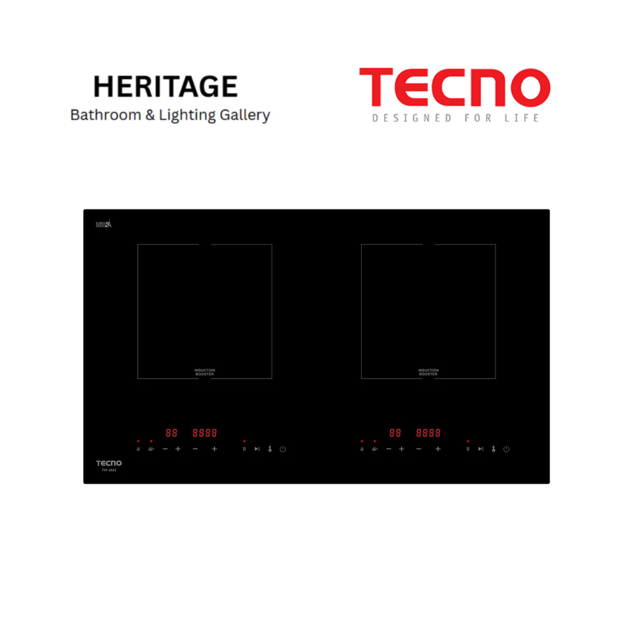 Tecno 73cm 2-Burner Built-In Induction Cooker Hob
