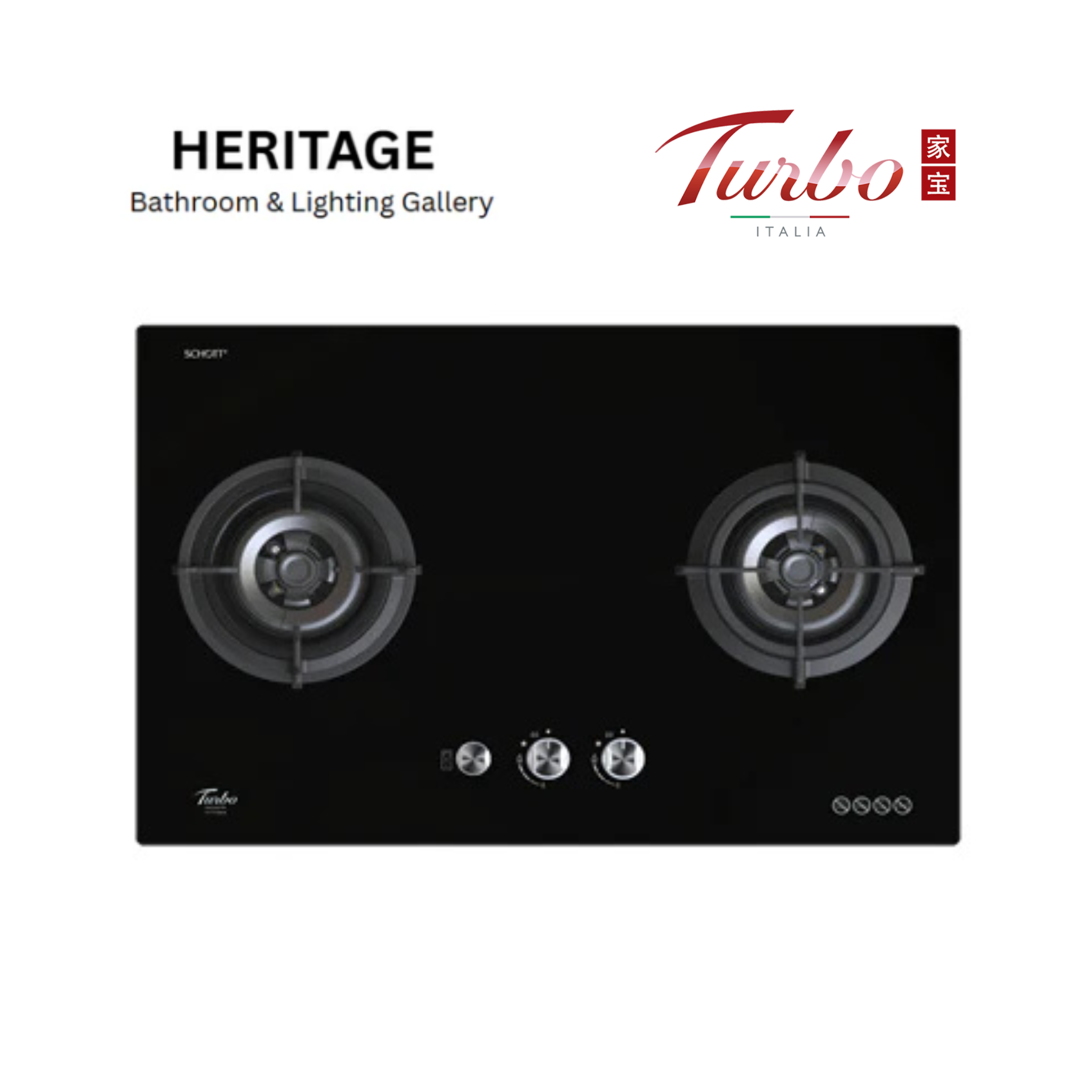 Turbo Incanto T772GV 77cm 2 burners built-in glass hob
