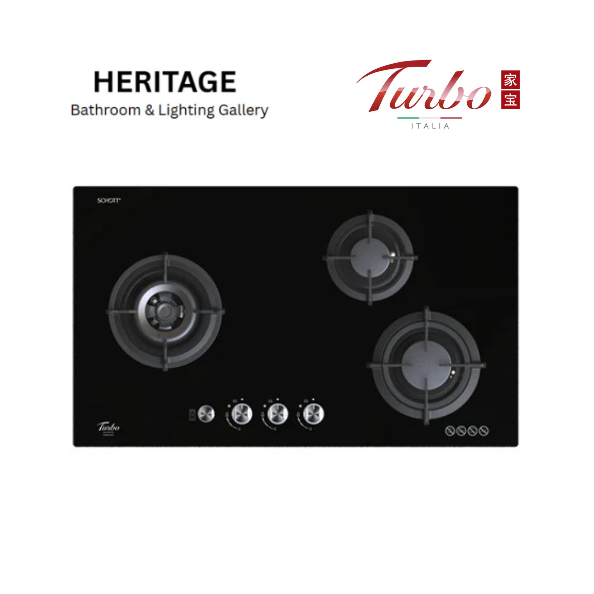Turbo Incanto T883GV  88cm 3 burners built-in glass hob
